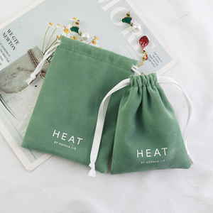 Custom Velvet Dust Bags Packaging with Printed logo Luxurious Drawstring Suede Velvet Pouch Jewelry with <b>Ribbon</b> for Ring Storage - Product Image 2