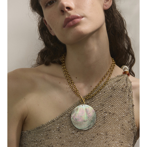 JINYOU 574 joyería de moda Accesorios de playa colgante de concha grande negro collar de cadena de oro de acero inoxidable - Product Image 5