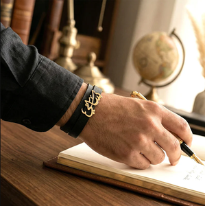 Bracciale in Pelle da Uomo con Nome Arabo Inspire Jewelry - Product Image 3