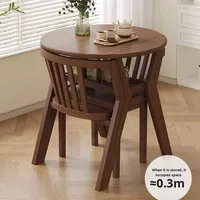 Ensemble de table et chaises de balcon en bois massif trois pièces, petite table à thé et deux chaises confortables pour boire du café et du thé
