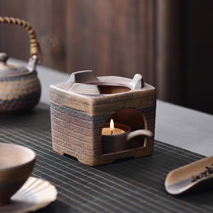 Mum sıcak çay ocağı çay ocak vintage orijinal çömlek kuru yanan masa demlik isı yalıtım taban çay töreni - Product Image 2