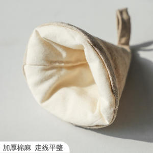 Guante de cocina de algodón con mango grueso, aislante del calor, antiescaldaduras, tapa para olla, para uso en cocina, color blanco roto - Product Image 4