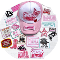 Nouveaux patchs ronds en tissu sergé brodés thermocollants, logo personnalisé sur mesure pour casquettes de camionneurs et cadeaux, vente en gros