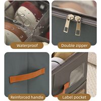 Boîte de rangement pour chaussures en tissu carrée personnalisée avec poignées, organisateur de chaussures empilable durable pour placard, boîte à chaussures pliable pour hommes et femmes