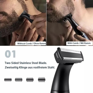 Cortadora de pelo eléctrica recargable 4 en 1 para hombres, recortadora de pelo sin dolor, <span class=keywords><strong>patillas</strong></span>, cejas, Barba, cortadora de pelo, afeitadora - Product Image 3