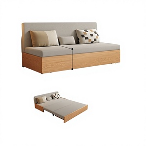 XHA New solid wood <b>sofa</b> <b>bed</b> with adjustable <b>foldable</b> and extendable features for sitting lying down and in small living rooms - Product Image 5