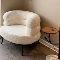 Canapé individuel au design moderne, fauteuil paresseux tendance pour salon, chambre à coucher, vestiaire, coiffeuse, en cachemire et métal