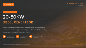 โรงงาน ecg. Isuzu Weichai เครื่องกำเนิดไฟฟ้าดีเซลแบบ10KW 50kva 40kva 30kva 20KVA 15KW แบบเงียบ20KW - Product Image 6