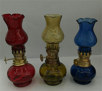 Diamant rond à l'ancienne rouge vert bleu bocal vide bouteille en verre lampe à huile lanterne avec mèches décoration de table pour la maison lampes à huile