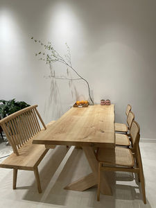Japanese Style White Ash <b>Solid</b> <b>Wood</b> Large Board Dining <b>Table</b> Dining Room Furniture Home Use - Product Image 4