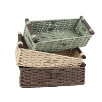 Petits paniers en osier pour organiser le panier de corde de papier avec le tiroir d'essuie-mains de doublure organisant le panier de réservoir de toilette