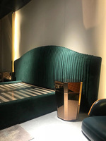 Lit Queen Size Timberight, design italien haut de gamme, luxe léger, mobilier de chambre à coucher moderne, tête de lit capitonnée, lit King Size