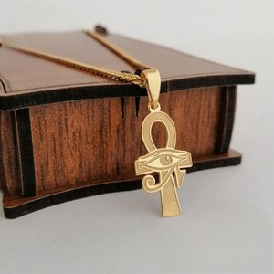 สร้อยคอจี้รูปตาของอียิปต์โบราณ316L สแตนเลสเครื่องประดับอียิปต์ที่สำคัญสร้อยคอตาแห่งฮอรัส - Product Image 2