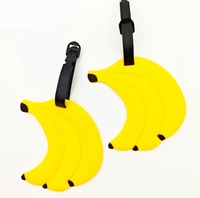 Étiquette de bagage en PVC souple motif banane pour voyages d'affaires, bagages d'avion, pendentif couple, à suspendre, Nouvel An, Fête des Mères