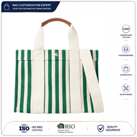 Sac fourre-tout de luxe en toile de coton avec logo personnalisé, poches pour les voyages, la plage, le travail aux États-Unis, au Royaume-Uni, en Australie, certifié BSCI ISO