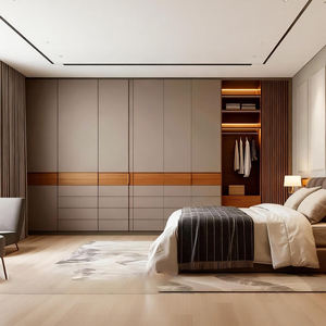 Système de placard encastré BALOM pour chambre à coucher, armoire moderne en bois d'angle, ensemble de rangement - Product Image 4