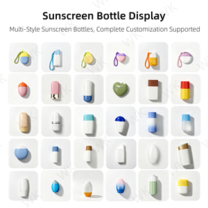 Custom Two-Tone Sunscreen Squeeze Bottle With Detachable Lanyard Private Label Mini Travel Sunblock Plastic Bottle Manufacturer