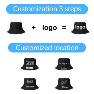 Printed Bucket Oem Factory Outdoor Sun Protection Fisherman Reversible Men Women Cotton <b>Hats</b> With Custom Logo - Product Image 2