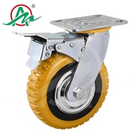 Roue personnalisable OEM avec roulement en polyuréthane à noyau en fonte et roulements recouverts de caoutchouc plastique