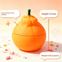 Jouet anti-stress à presser au bout des doigts en caoutchouc orange réaliste, grand format, le plus vendu, à rebond rapide, en gros, emballé