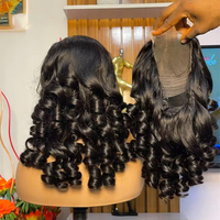 Perruque sans colle en dentelle HD 13*4, cheveux vierges brésiliens, cheveux humains indiens doublement tirés, bouclés et ondulés, style ressort, cheveux vierges brésiliens