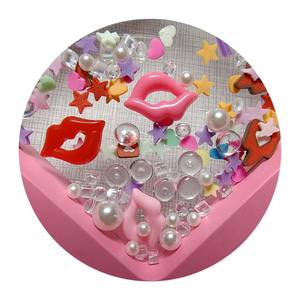 <span class=keywords><strong>Love</strong></span> <span class=keywords><strong>Butter</strong></span> Fluffy Slime Charms Labios rojos Parte posterior plana Resina y Perla Corazón Arcilla Diamante de imitación Mezclado para decoración de Navidad - Product Image 3