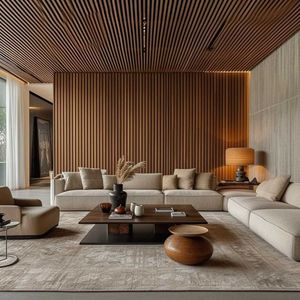 Tianyun stile moderno Akupanel legno doghe pannello acustico insonorizzato decorazione della parete per la camera da letto di Design legno Akustik decorazione della parete - Product Image 3