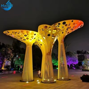 Esculturas de Árboles Grandes para Exteriores de Diseño <span class=keywords><strong>Nuevo</strong></span> y Personalizado, Escultura Moderna de Acero Inoxidable, Escultura Abstracta de Árbol de Metal - Product Image 2