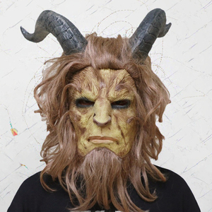 Máscara de disfraz de la Bella y la Bestia para TV, máscara de monstruo, príncipe, cosplay, accesorios de Halloween para <span class=keywords><strong>carnaval</strong></span>, máscara facial completa de látex natural <span class=keywords><strong>pintada</strong></span> a color - Product Image 6