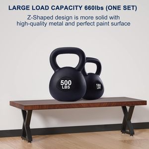 Ножки для обеденного стола, письменного стола и журнального столика, металлические, 16 дюймов, усиленные, Z-образные, квадратные, черные (комплект из 2 шт.) - Product Image 4