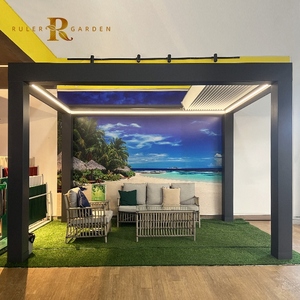 Wall Mounted Electric Aluminum Pergola Waterproof with Remote Control Motorized Retractable <strong>Roof</strong> for Deck Patio Hotel Project - Product Image 1