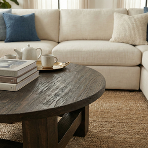 Modern Vietnam <b>Round</b> Durable Rubberwood MDF Veneer ASH Carpenter <b>Coffee</b> <b>Table</b> Furniture with Decorative Design 1 Year Warranty - Product Image 3