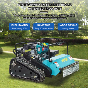 Industrial Grade 196cc <b>Remote</b> <b>Control</b> Lawn <b>Mower</b> With Tea Mountain <b>Track</b> & Petrol/Gasoline Grass Crusher Ymn21 4-s - Product Image 2