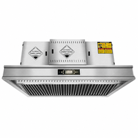Campana Extractora Comercial de Acero Inoxidable con Panel de Control Táctil para Extracción de Humo y Grasa en Cocinas de Restaurantes