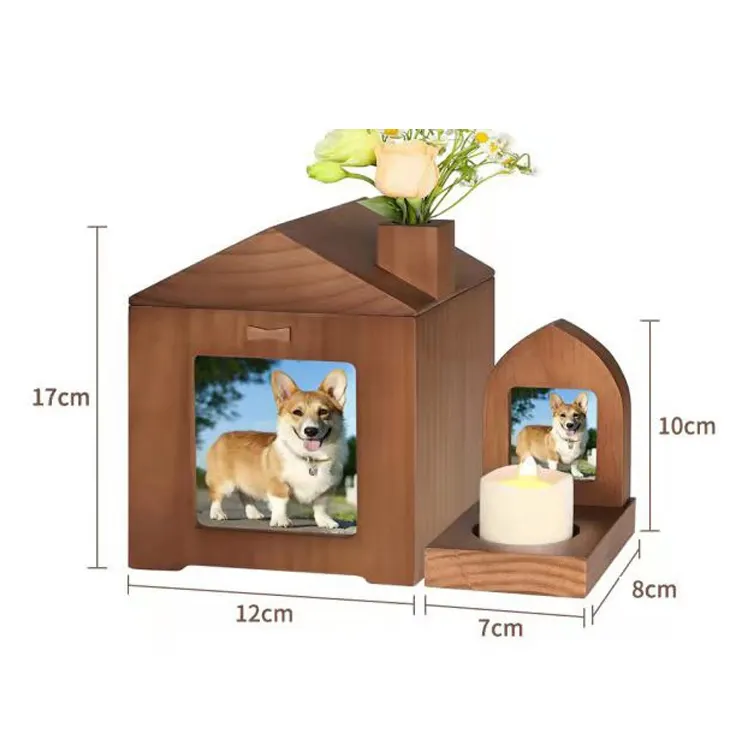 Pet Box Sarg Katze und Hund Bestattungs bedarf Kleintier Massivholz Gedenk schatulle Foto Pet Schatullen & Urnen