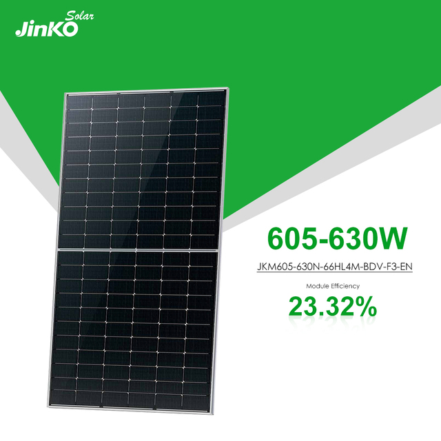 Jinko Solar Bifacial N Type 620 Watt 605w-630w Topcon Solar Panel with 30 Years Warranty Wholesale From China