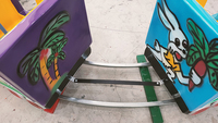 QiaoQiao Amusements commerciaux voie ferrée Train dessin animé enfants piste Trains électriques pour enfants monter sur
