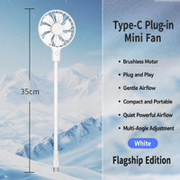 Mini Ventilador USB-C Portátil con Motor sin Escobillas, Enchufe Tipo-C, Listo para Usar, Ajustable en Múltiples Ángulos, Silencioso