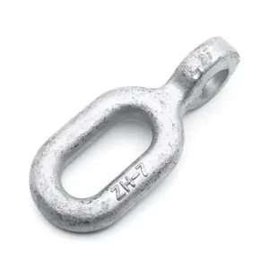 Galvanized Steel Overhead Right Angle Hanging Ring Power Clevis Ball Eye Fittings Twisted Chain Link for Overhead Power Line