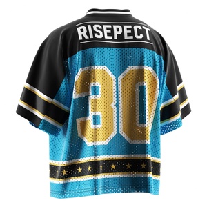 Embroidery Retro Loose-fit American Football Jersey Breathable Mesh Fabric Made Essential for Urban Daily Wear and <b>Game</b> Day - Product Image 6