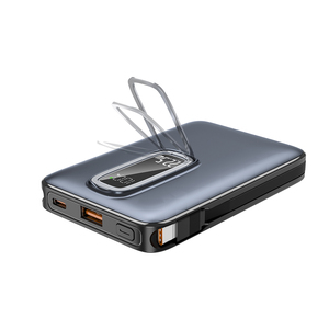 Haute qualité Mini 10000mAh magnétique sans fil Power Bank Type C sortie <span class=keywords><strong>populaire</strong></span> magnétique Ultra mince Power Bank avec un support - Product Image 1
