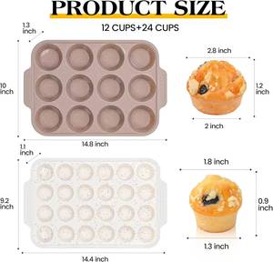 MUYULINS - Molde para Hornear Muffins y Cupcakes de Silicona, Color Beige, 12 Tazas, Antiadherente, Libre de BPA, con Marco Reforzado de Metal, Certificado LFGB - Product Image 5