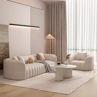 Juego de Sofás Minimalistas para Sala de Estar de Hotel, Estilo Nórdico, para Recepción de Casa de Huéspedes, con Sillón y Mesa de Centro