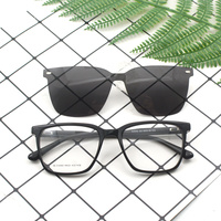 Lunettes de soleil carrées à clip pour femmes, monture en acétate de haute qualité et verres PC UV400, étanches, pour adultes