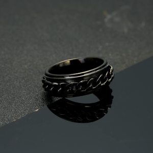 Commercio all'ingrosso interspago 8mm Fidget ansia Spinner anello tungsteno per uomo donna nero blu argento oro agitarsi anello ansia - Product Image 5