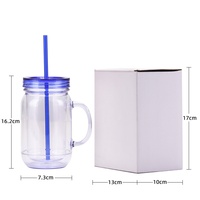 Gobelet à café BST 20oz en plastique à double paroi avec poignée et paille, couleur unie, réutilisable, écologique, design moderne