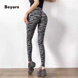 Boyarn Leggings de sport pour femmes imprimé léopard Fitness pantalon séchage rapide respirant taille haute hanche levage Jogging Leggings - Product Image 6