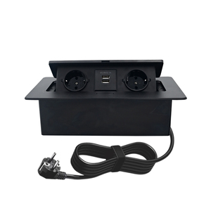 Prise de courant électrique escamotable pour table, double USB, prise UE dissimulée, vente directe usine, idéale pour les salles de conférence - Product Image 2
