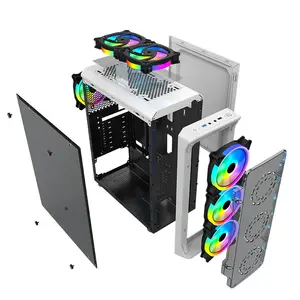 Nuovo arrivo ATX Case con LOGO RGB per Computer Gamer Gaming Computer Mid Tower PC Case con prezzo di fabbrica