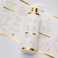 Individuelle Hautpflege-Kosmetik-Etiketten Selbstklebende Aufkleber Wasserfeste Vinyl-Etiketten für Kleine Flaschen Goldfolien-Verpackungsetiketten Druck